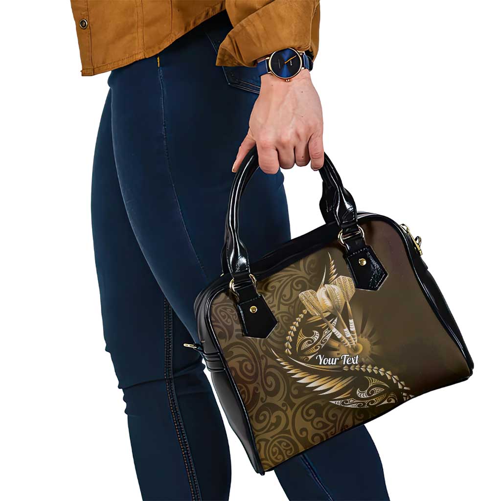 Personalised All Gold New Zealand Darts Shoulder Handbag Aoteroa Fern Maori Galaxy Style