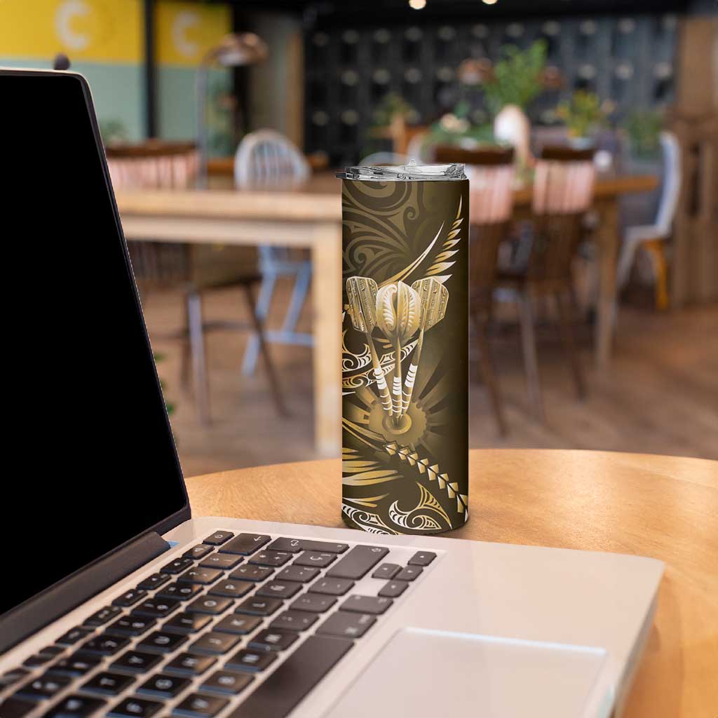 All Gold New Zealand Darts Skinny Tumbler Aoteroa Fern Maori Galaxy Style