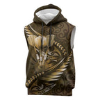 Personalised All Gold New Zealand Darts Sleeveless Hoodie Aoteroa Fern Maori Galaxy Style - Aussie Hoodie
