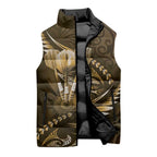 Personalised All Gold New Zealand Darts Sleeveless Puffer Jacket Aoteroa Fern Maori Galaxy Style - Aussie Hoodie