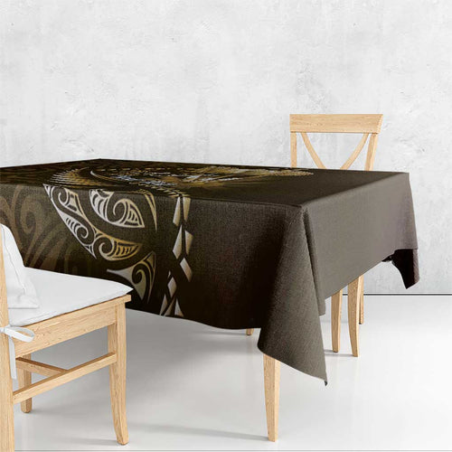Personalised All Gold New Zealand Darts Tablecloth Aoteroa Fern Maori Galaxy Style