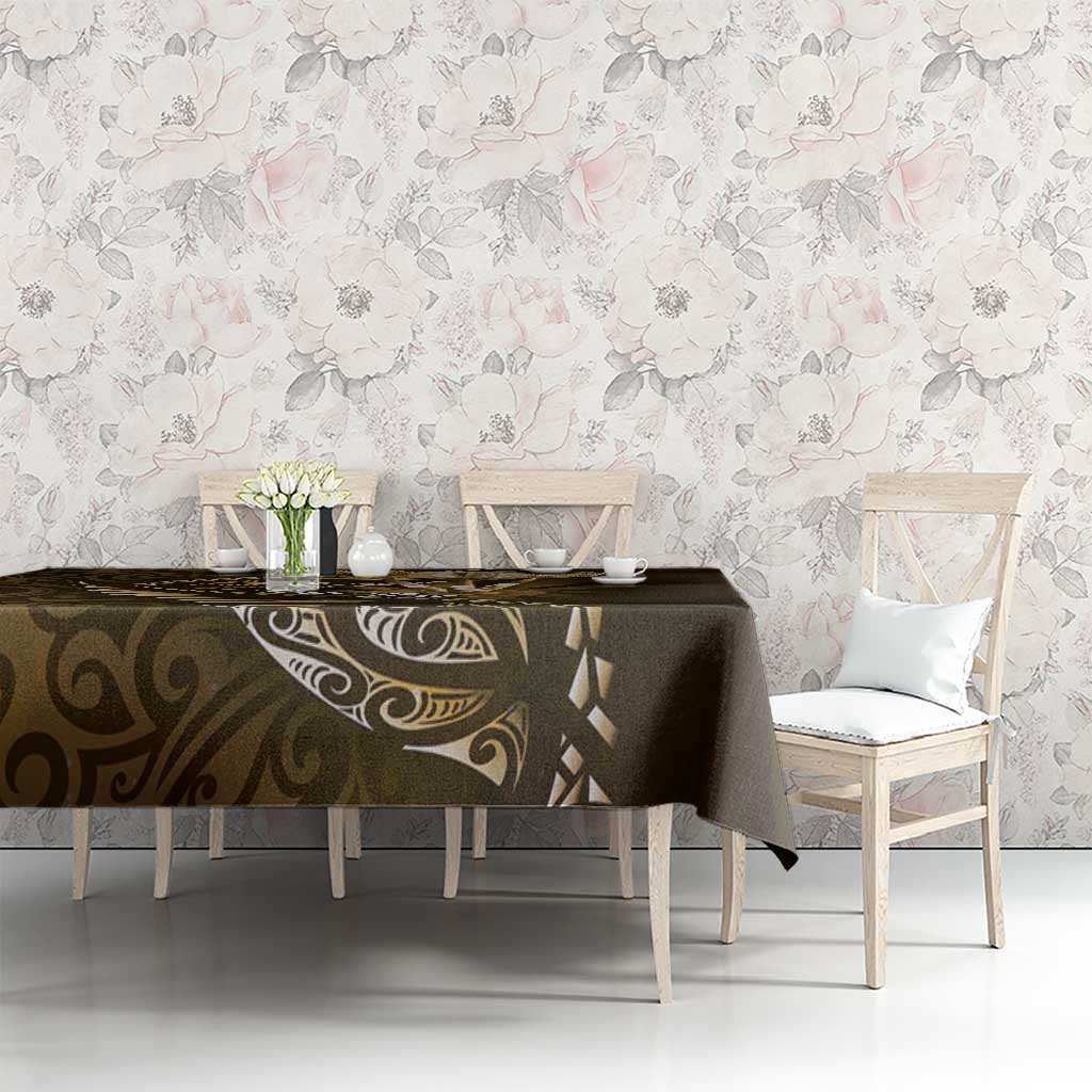 Personalised All Gold New Zealand Darts Tablecloth Aoteroa Fern Maori Galaxy Style