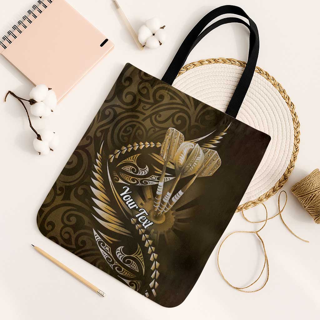 Personalised All Gold New Zealand Darts Tote Bag Aoteroa Fern Maori Galaxy Style - Aussie Hoodie