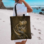 Personalised All Gold New Zealand Darts Tote Bag Aoteroa Fern Maori Galaxy Style - Aussie Hoodie