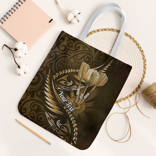 Personalised All Gold New Zealand Darts Tote Bag Aoteroa Fern Maori Galaxy Style - Aussie Hoodie
