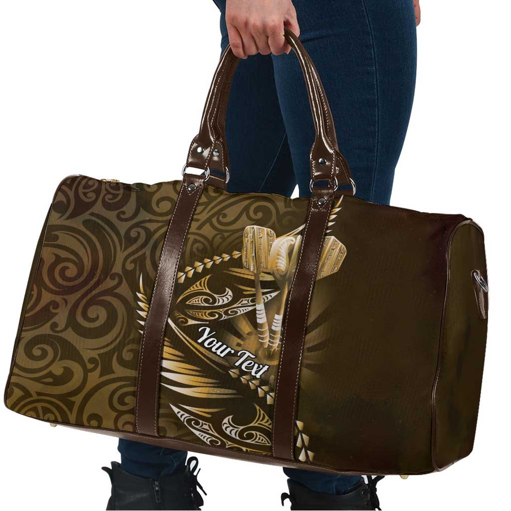 Personalised All Gold New Zealand Darts Travel Bag Aoteroa Fern Maori Galaxy Style - Aussie Hoodie