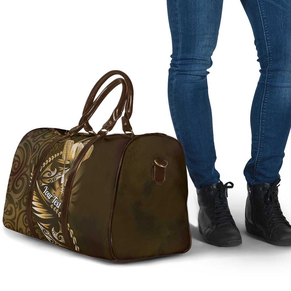 Personalised All Gold New Zealand Darts Travel Bag Aoteroa Fern Maori Galaxy Style - Aussie Hoodie