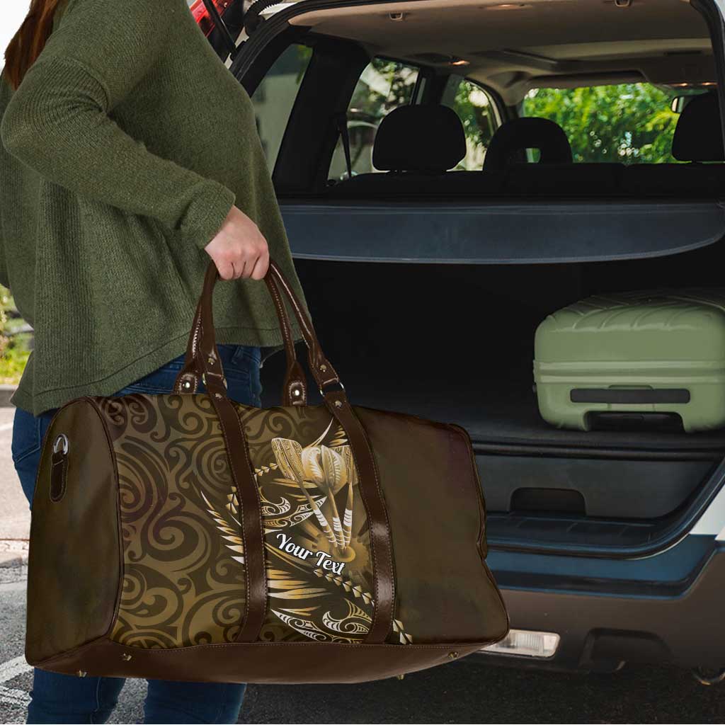 Personalised All Gold New Zealand Darts Travel Bag Aoteroa Fern Maori Galaxy Style - Aussie Hoodie