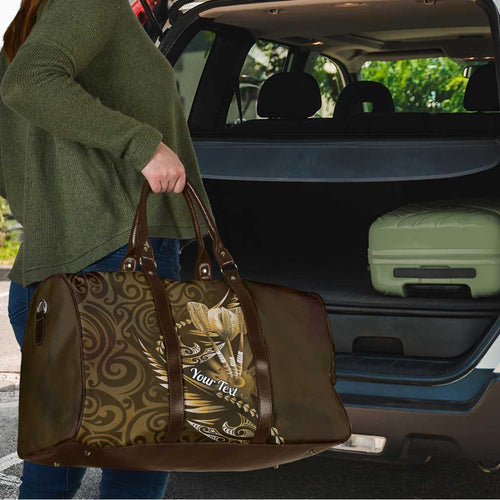 Personalised All Gold New Zealand Darts Travel Bag Aoteroa Fern Maori Galaxy Style - Aussie Hoodie