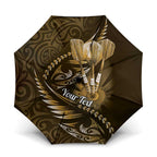 Personalised All Gold New Zealand Darts Umbrella Aoteroa Fern Maori Galaxy Style - Aussie Hoodie