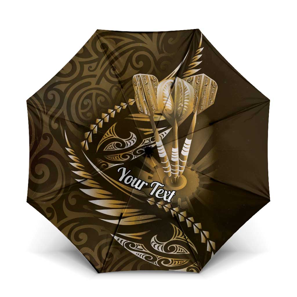 Personalised All Gold New Zealand Darts Umbrella Aoteroa Fern Maori Galaxy Style - Aussie Hoodie