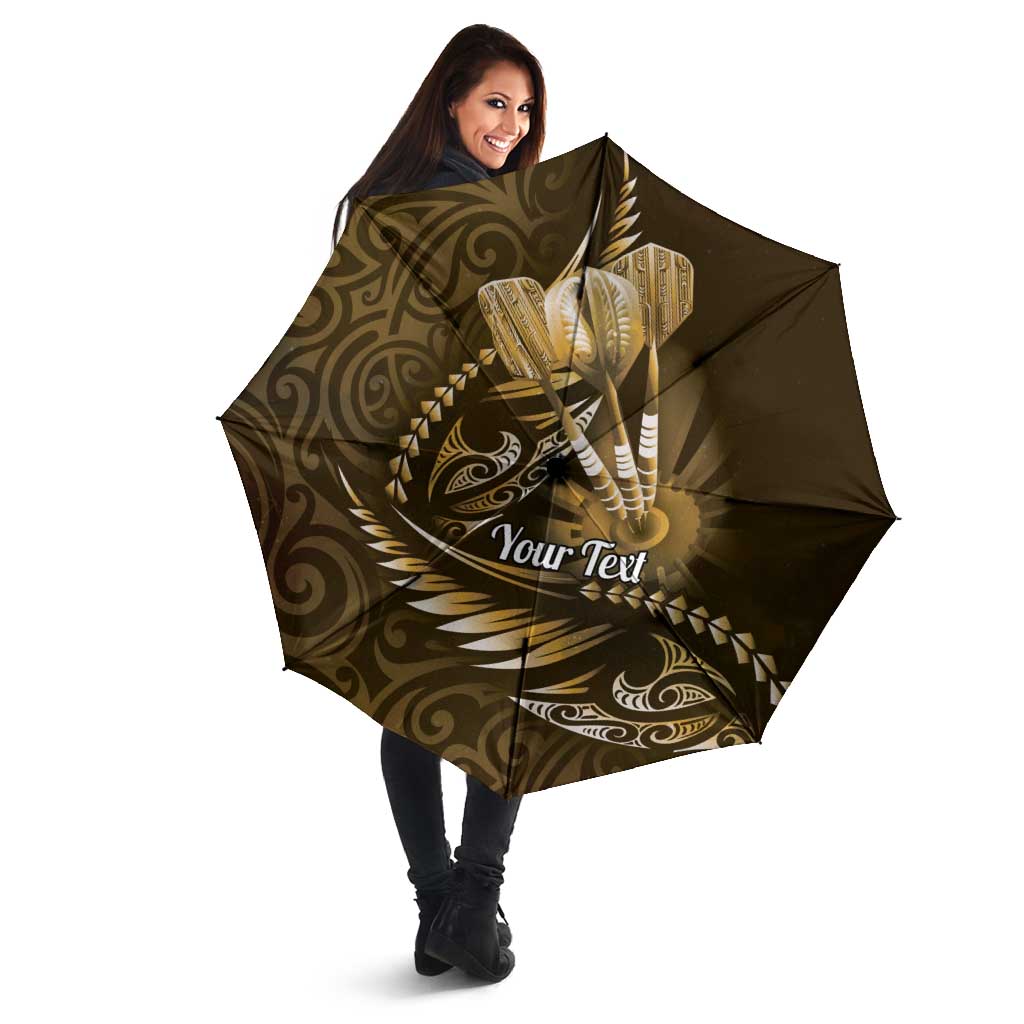 Personalised All Gold New Zealand Darts Umbrella Aoteroa Fern Maori Galaxy Style - Aussie Hoodie