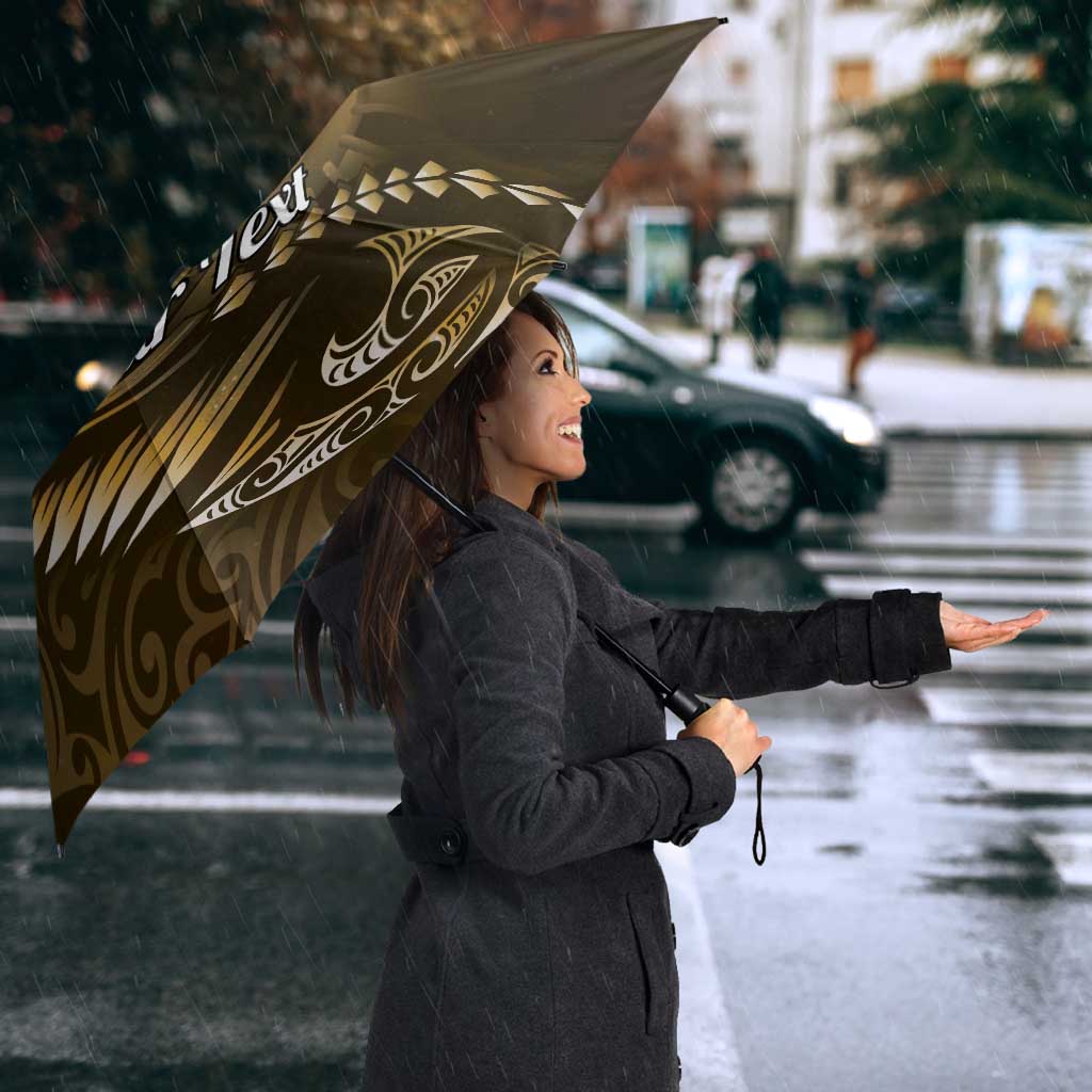 Personalised All Gold New Zealand Darts Umbrella Aoteroa Fern Maori Galaxy Style - Aussie Hoodie