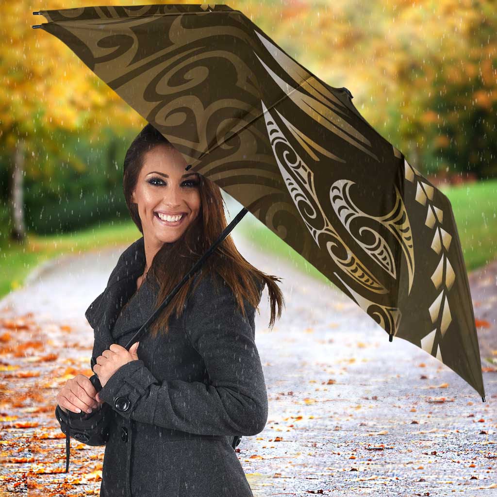 Personalised All Gold New Zealand Darts Umbrella Aoteroa Fern Maori Galaxy Style - Aussie Hoodie
