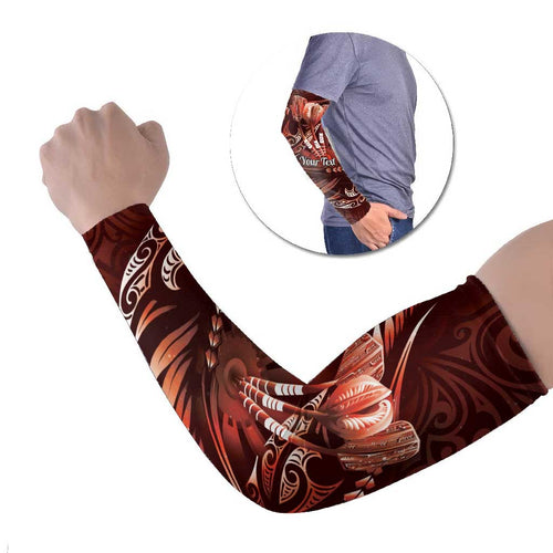 Personalised All Red New Zealand Darts Arm Sleeves Aoteroa Fern Maori Galaxy Style - Aussie Hoodie