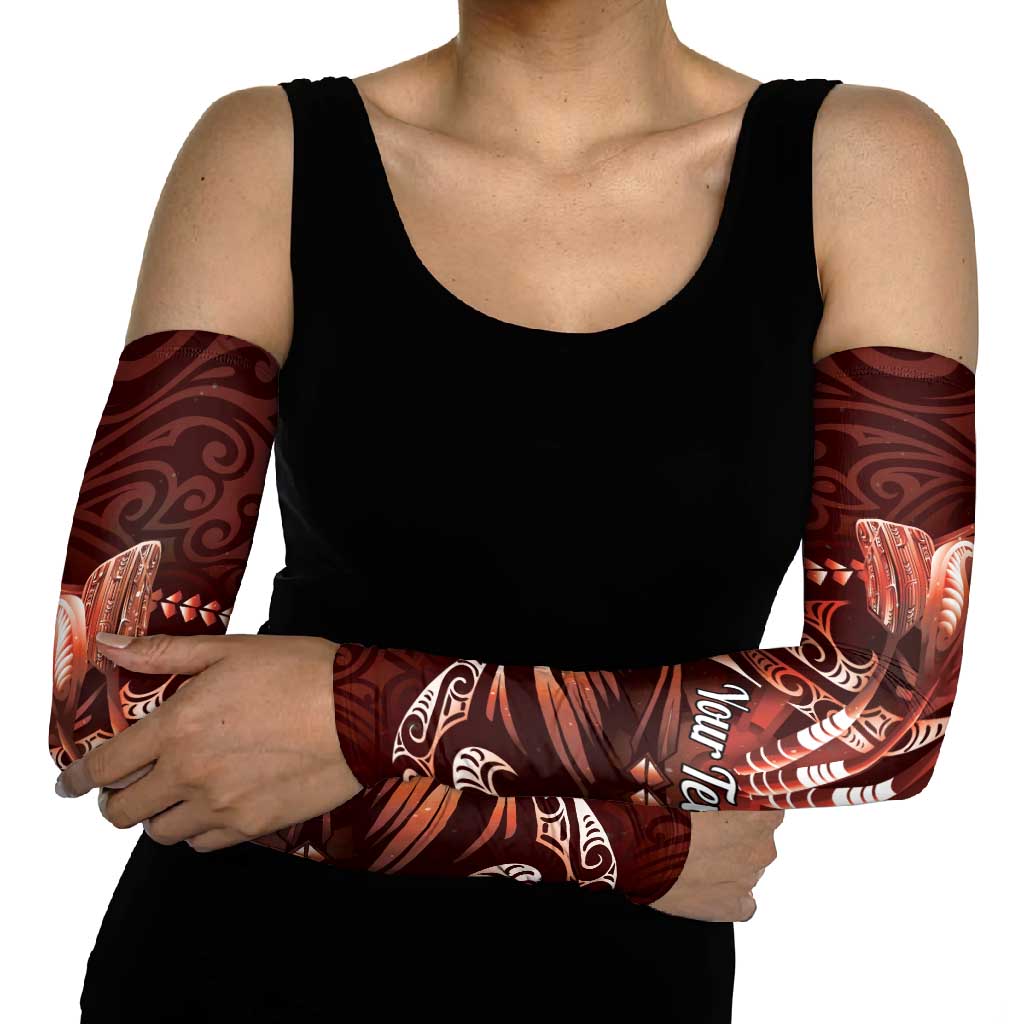 Personalised All Red New Zealand Darts Arm Sleeves Aoteroa Fern Maori Galaxy Style - Aussie Hoodie