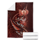 Personalised All Red New Zealand Darts Blanket Aoteroa Fern Maori Galaxy Style