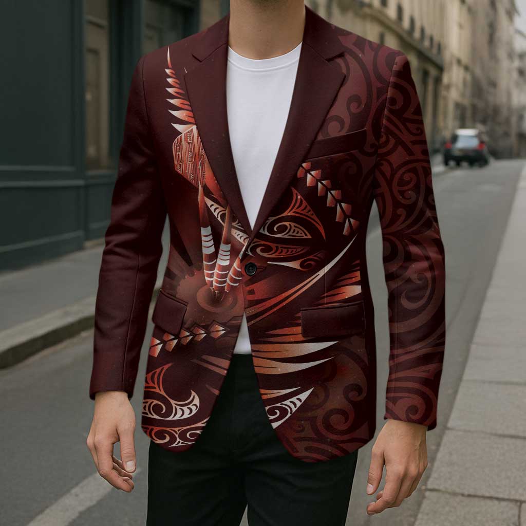 Personalised All Red New Zealand Darts Blazer Aoteroa Fern Maori Galaxy Style - Aussie Hoodie