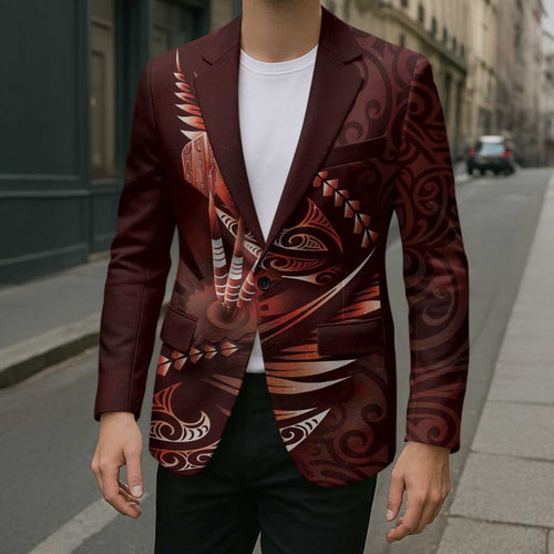 Personalised All Red New Zealand Darts Blazer Aoteroa Fern Maori Galaxy Style - Aussie Hoodie