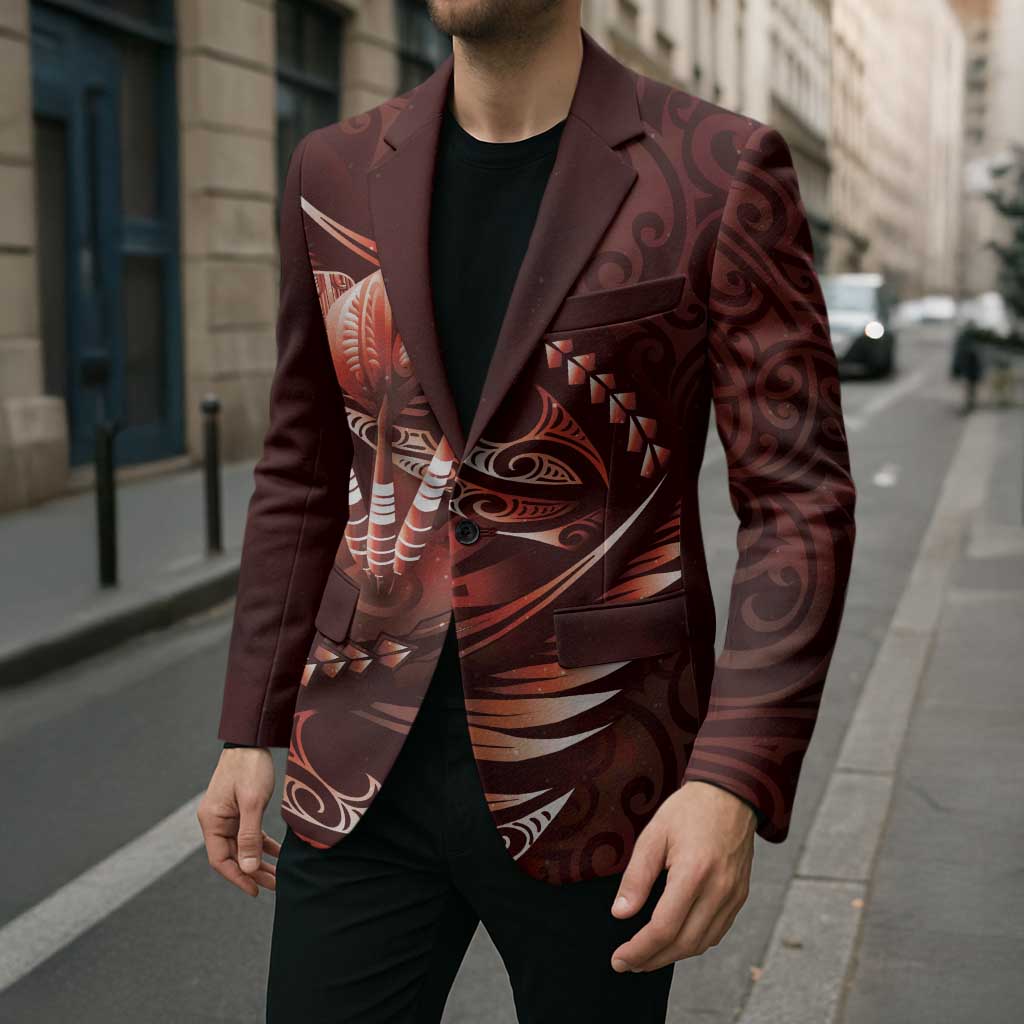 Personalised All Red New Zealand Darts Blazer Aoteroa Fern Maori Galaxy Style - Aussie Hoodie