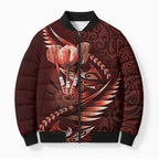 Personalised All Red New Zealand Darts Bomber Puffer Jacket Aoteroa Fern Maori Galaxy Style - Aussie Hoodie