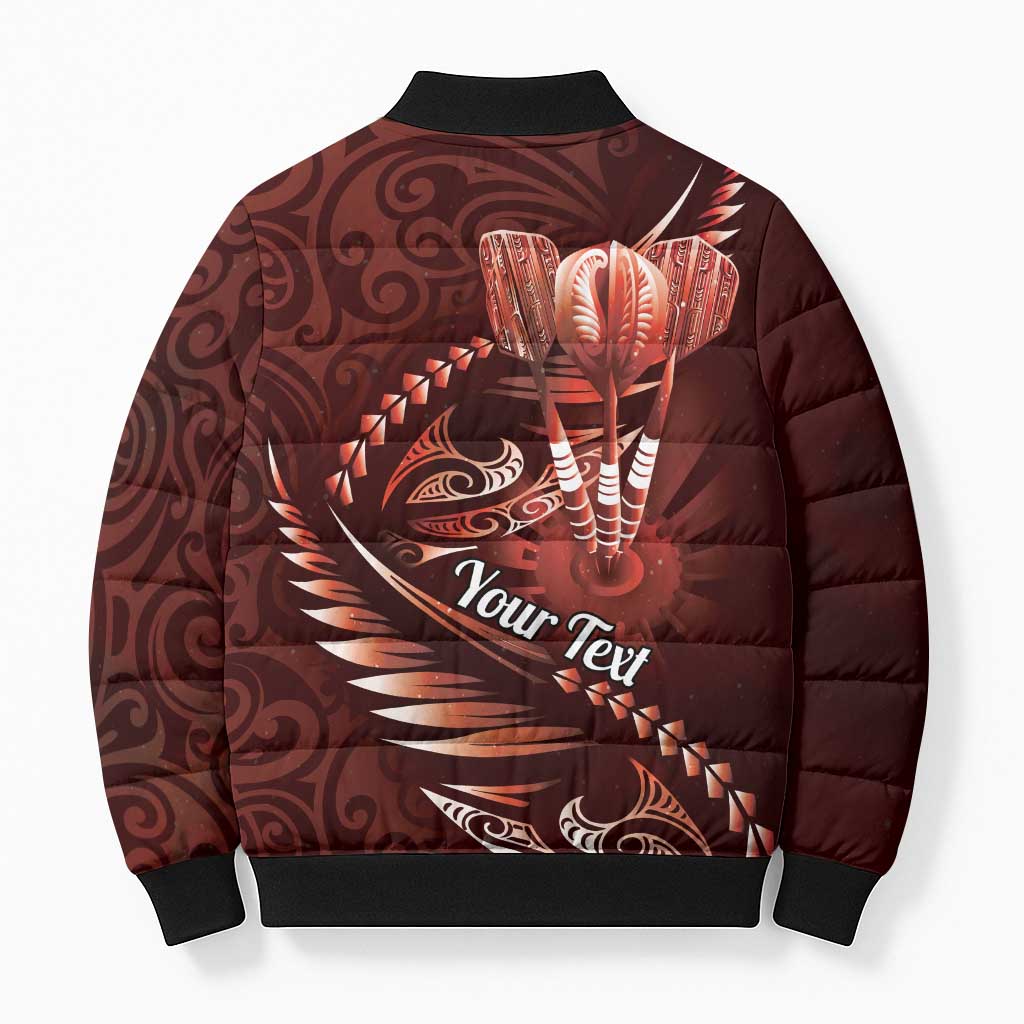 Personalised All Red New Zealand Darts Bomber Puffer Jacket Aoteroa Fern Maori Galaxy Style - Aussie Hoodie