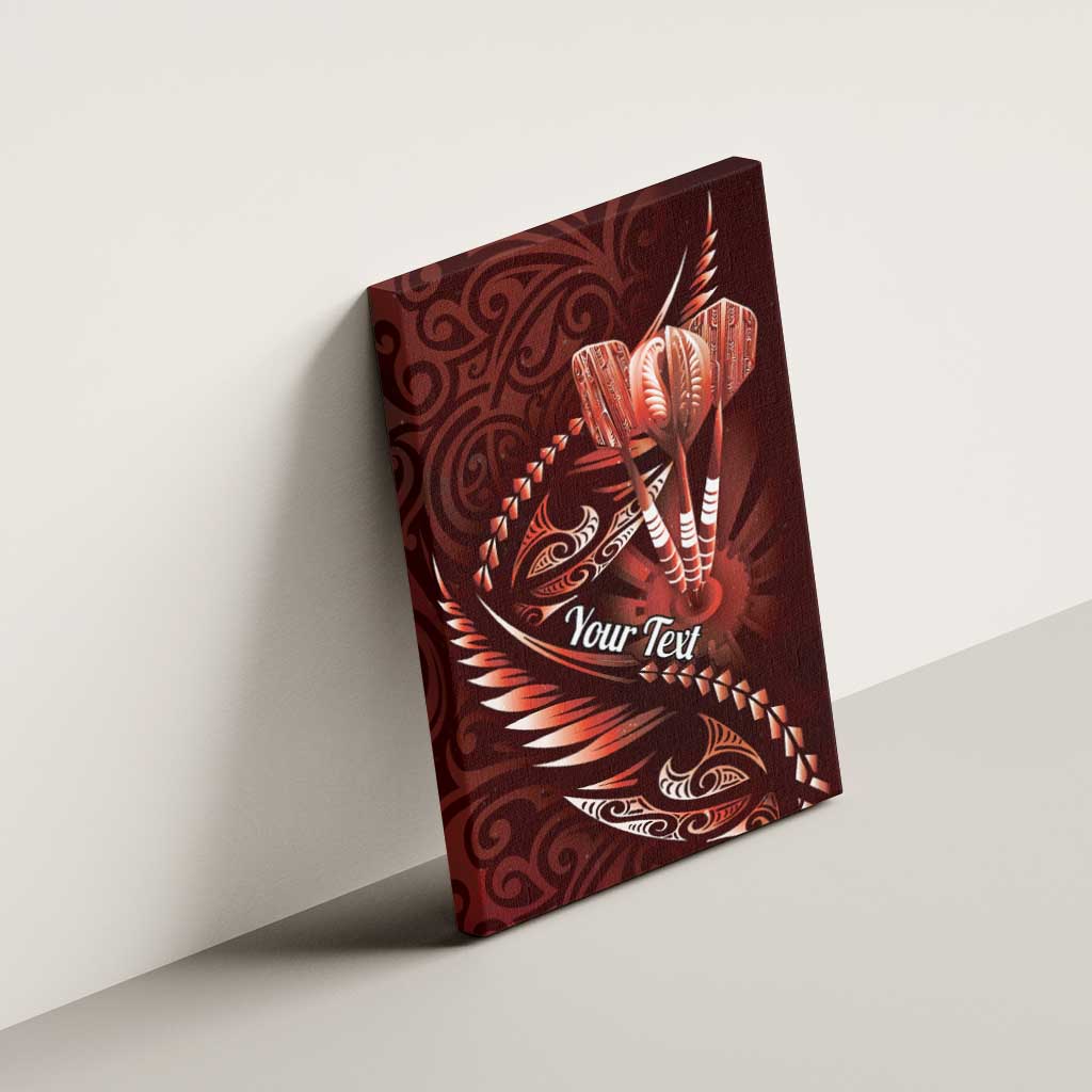Personalised All Red New Zealand Darts Canvas Wall Art Aoteroa Fern Maori Galaxy Style