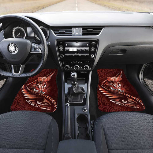 Personalised All Red New Zealand Darts Car Mats Aoteroa Fern Maori Galaxy Style