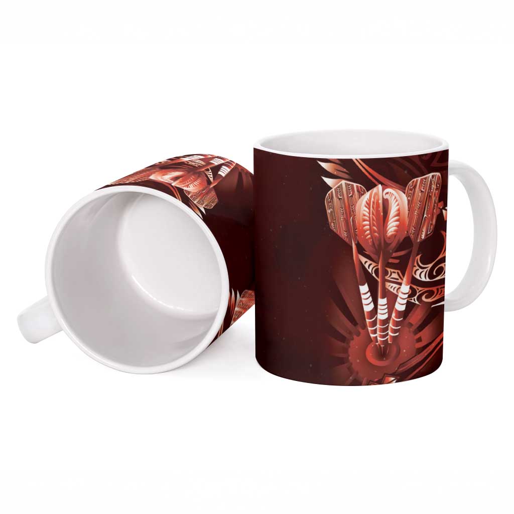 All Red New Zealand Darts Ceramic Mug Aoteroa Fern Maori Galaxy Style - Aussie Hoodie