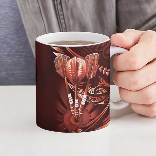 All Red New Zealand Darts Ceramic Mug Aoteroa Fern Maori Galaxy Style - Aussie Hoodie