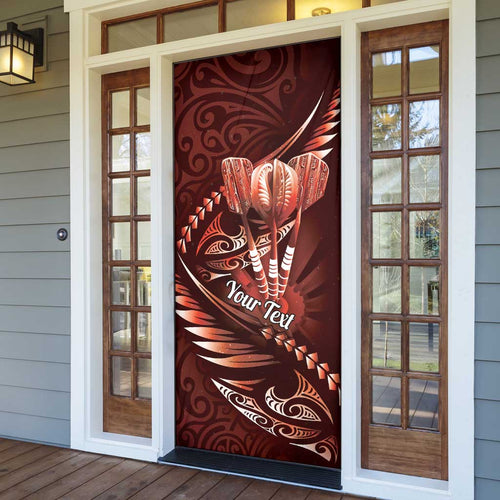 Personalised All Red New Zealand Darts Door Cover Aoteroa Fern Maori Galaxy Style - Aussie Hoodie