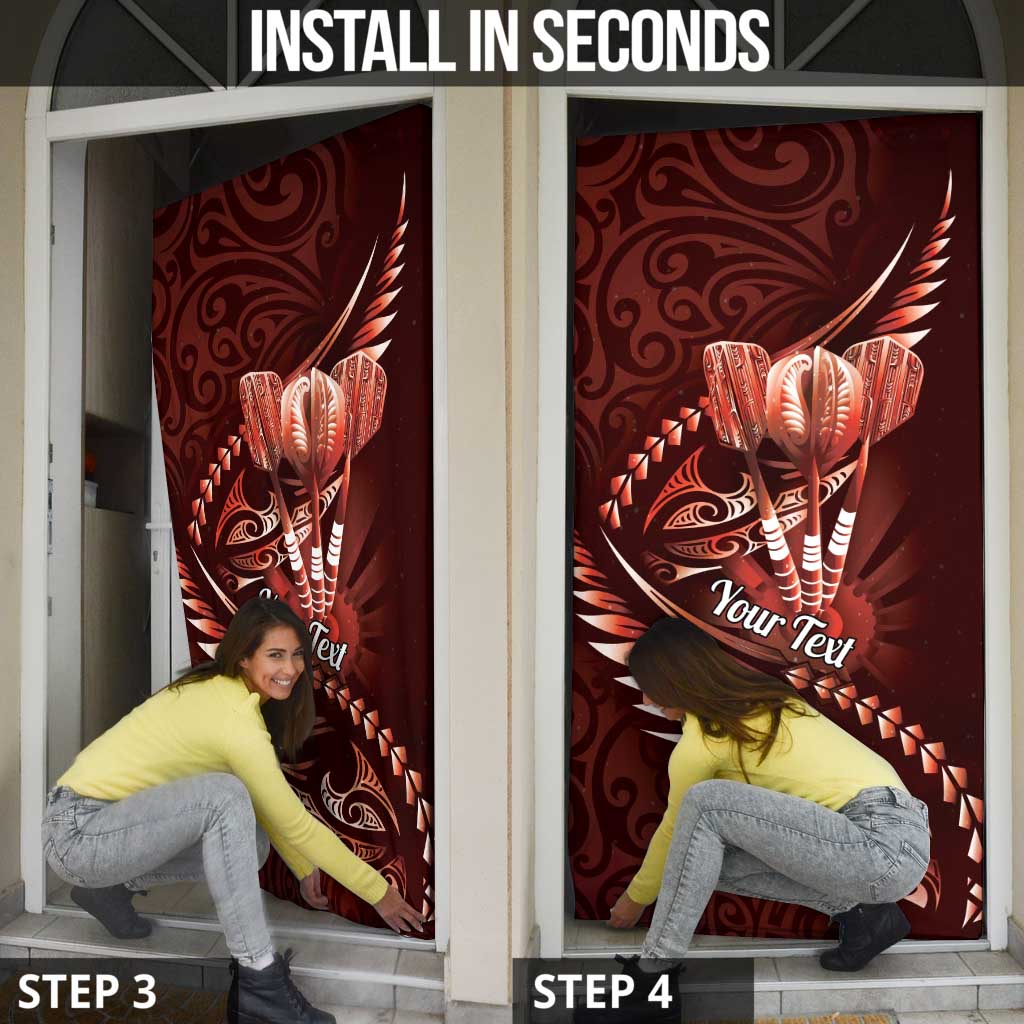Personalised All Red New Zealand Darts Door Cover Aoteroa Fern Maori Galaxy Style - Aussie Hoodie