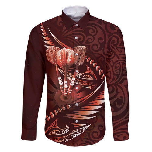 Personalised All Red New Zealand Darts Family Matching Off The Shoulder Long Sleeve Dress and Hawaiian Shirt Aoteroa Fern Maori Galaxy Style