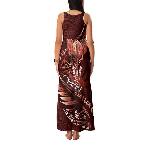 Personalised All Red New Zealand Darts Family Matching Tank Maxi Dress and Hawaiian Shirt Aoteroa Fern Maori Galaxy Style