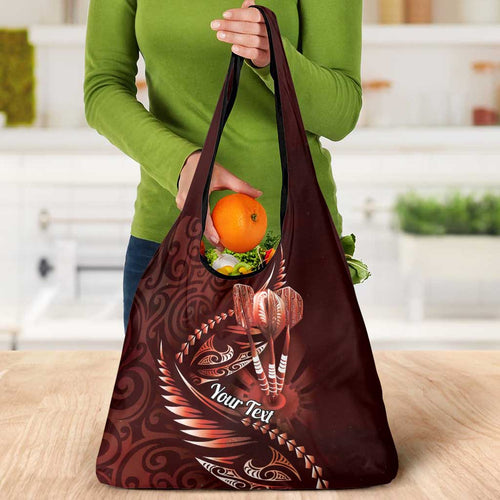 Personalised All Red New Zealand Darts Grocery Bag Aoteroa Fern Maori Galaxy Style