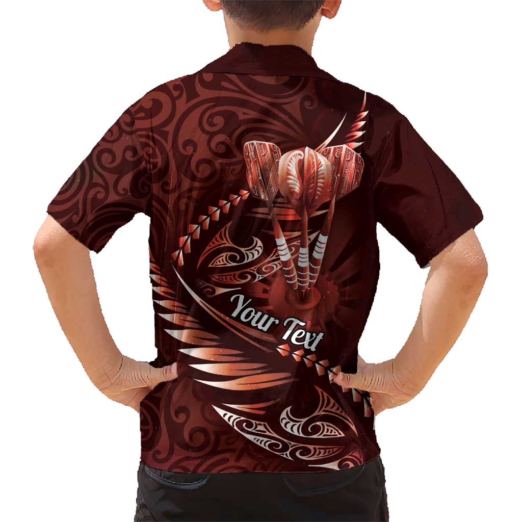 Personalised All Red New Zealand Darts Hawaiian Shirt Aoteroa Fern Maori Galaxy Style