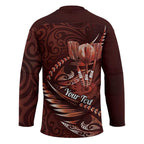 Personalised All Red New Zealand Darts Hockey Jersey Aoteroa Fern Maori Galaxy Style - Aussie Hoodie