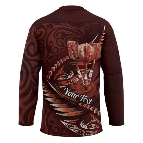 Personalised All Red New Zealand Darts Hockey Jersey Aoteroa Fern Maori Galaxy Style - Aussie Hoodie