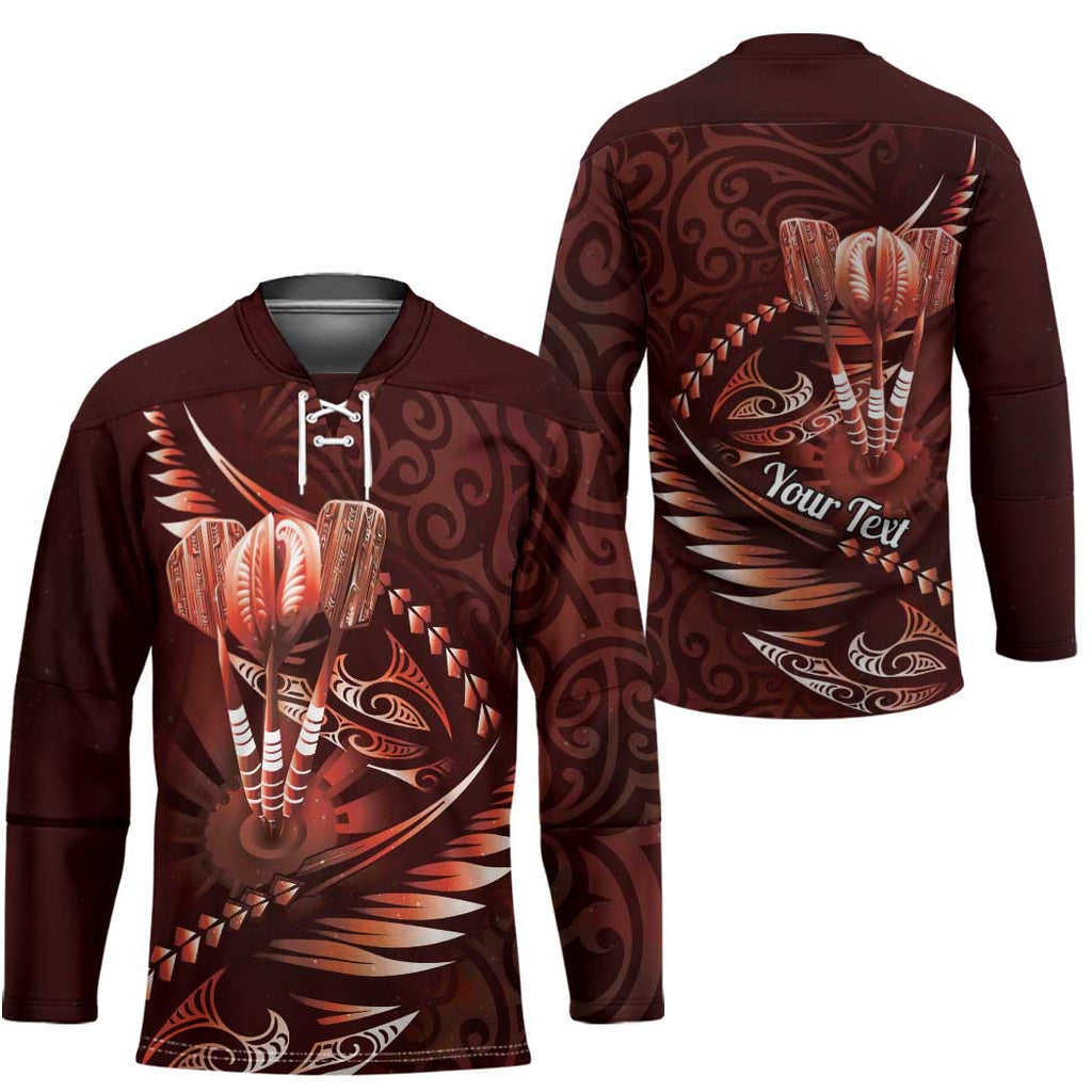 Personalised All Red New Zealand Darts Hockey Jersey Aoteroa Fern Maori Galaxy Style - Aussie Hoodie