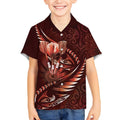 Personalised All Red New Zealand Darts Kid Hawaiian Shirt Aoteroa Fern Maori Galaxy Style