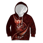Personalised All Red New Zealand Darts Kid Hoodie Aoteroa Fern Maori Galaxy Style
