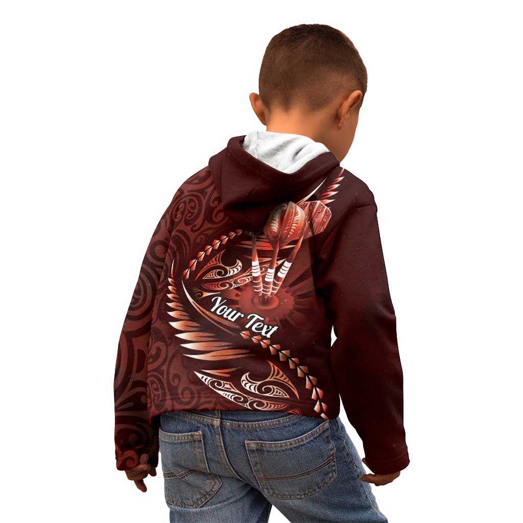 Personalised All Red New Zealand Darts Kid Hoodie Aoteroa Fern Maori Galaxy Style