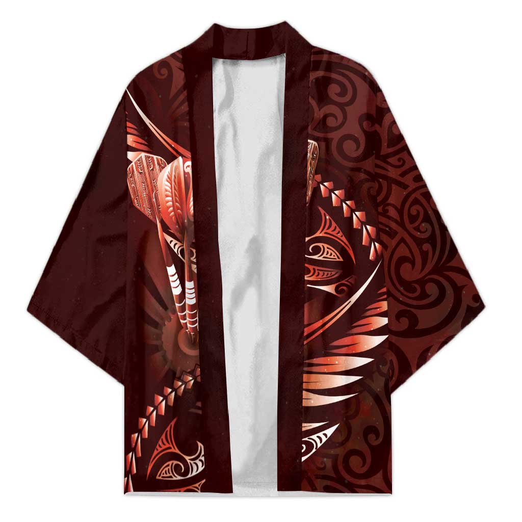 Personalised All Red New Zealand Darts Kimono Aoteroa Fern Maori Galaxy Style - Aussie Hoodie