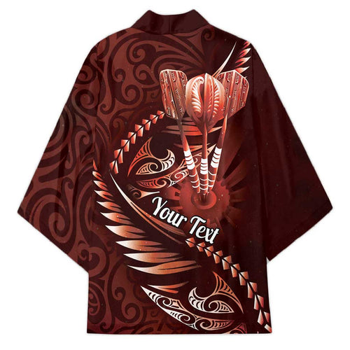 Personalised All Red New Zealand Darts Kimono Aoteroa Fern Maori Galaxy Style - Aussie Hoodie