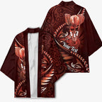 Personalised All Red New Zealand Darts Kimono Aoteroa Fern Maori Galaxy Style - Aussie Hoodie