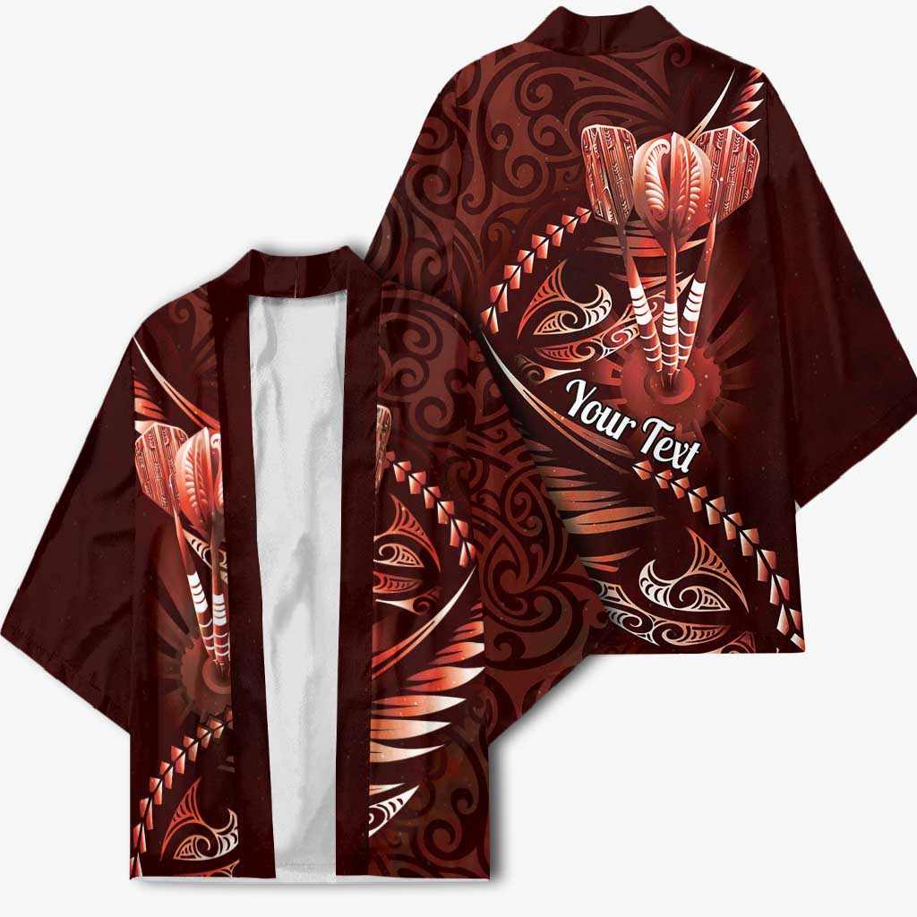 Personalised All Red New Zealand Darts Kimono Aoteroa Fern Maori Galaxy Style - Aussie Hoodie