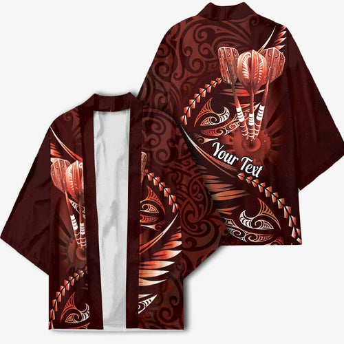 Personalised All Red New Zealand Darts Kimono Aoteroa Fern Maori Galaxy Style - Aussie Hoodie