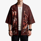 Personalised All Red New Zealand Darts Kimono Aoteroa Fern Maori Galaxy Style - Aussie Hoodie