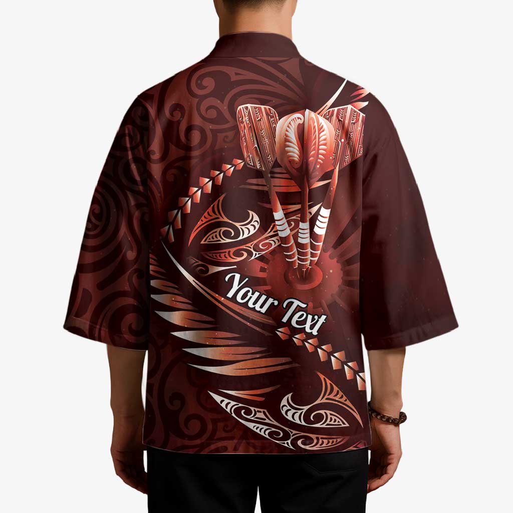 Personalised All Red New Zealand Darts Kimono Aoteroa Fern Maori Galaxy Style - Aussie Hoodie