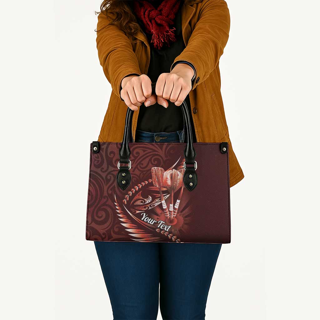 Personalised All Red New Zealand Darts Leather Bag Aoteroa Fern Maori Galaxy Style - Aussie Hoodie